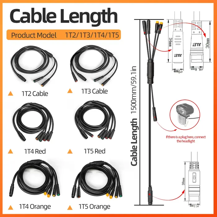 Contrôleur de câble étanche pour vélo électrique 1T4/1T5