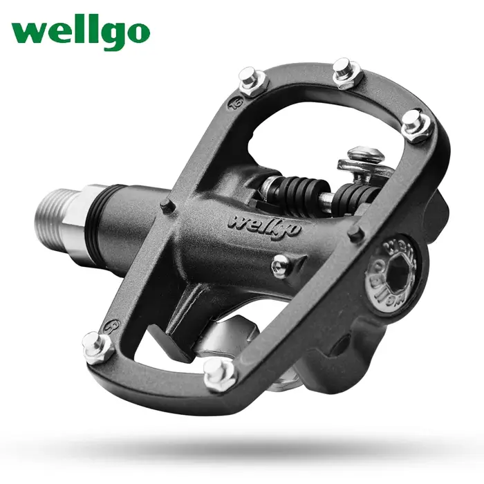 Pédales automatiques Wellgo en alliage d'aluminium pour VTT de montagne système autobloquant avec roulement fluide pour performance et contrôle technique