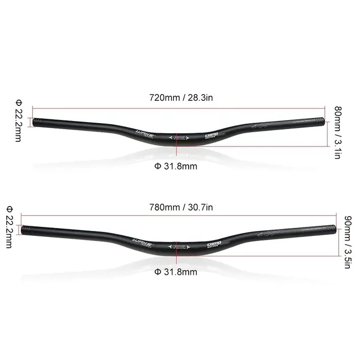 Guidon de vélo de montagne guidon de vtt guidon de vélo barre montante 720/780mm barre de poignée de