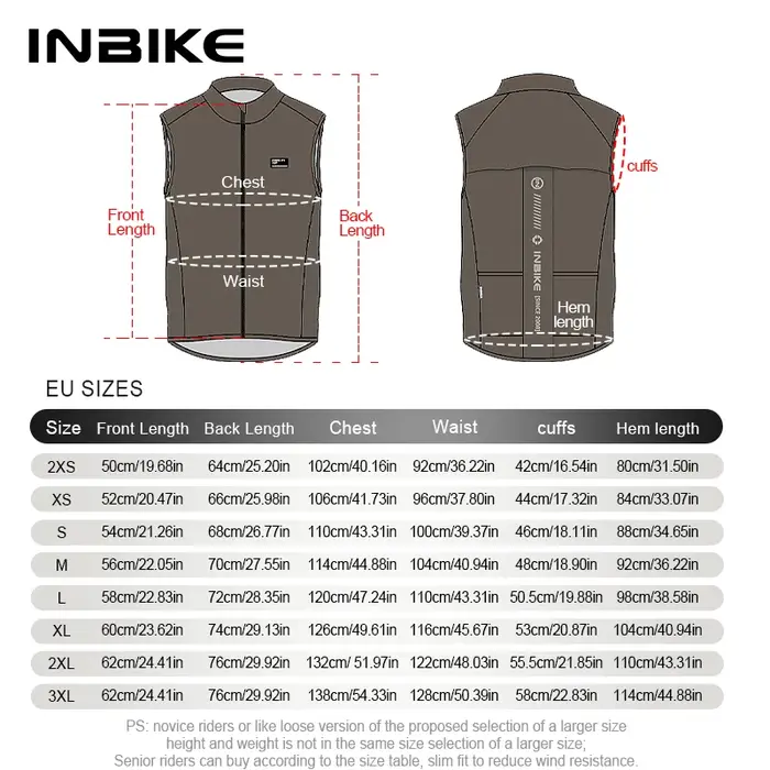 INBIKE – veste de cyclisme imperméable sans manches pour hommes