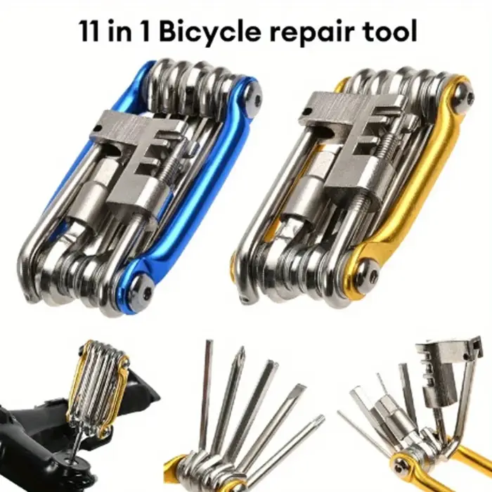 Kit d'outils de réparation de vélo multifonctionnel portable 11 en 1 pour le cyclisme en plein air*