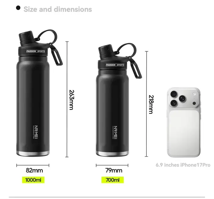 Bouteille d'eau isotherme en acier inoxydable pour vélo