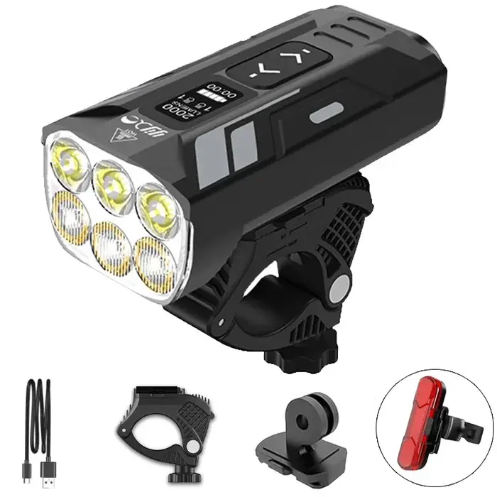 Feu de vélo 2000 Lumens 6LED feux