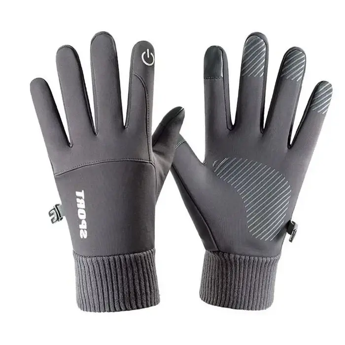 Ensemble de gants de cyclisme imperméables avec doublure en tissu tactile en laine