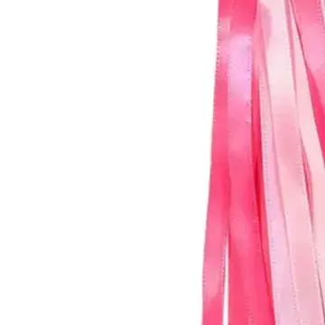 Pendentif en ruban pour vélos d'enfants avec 18 pompons fluo - Décoration de guidon en polyester rose et bleu pour vélo et trottinette
