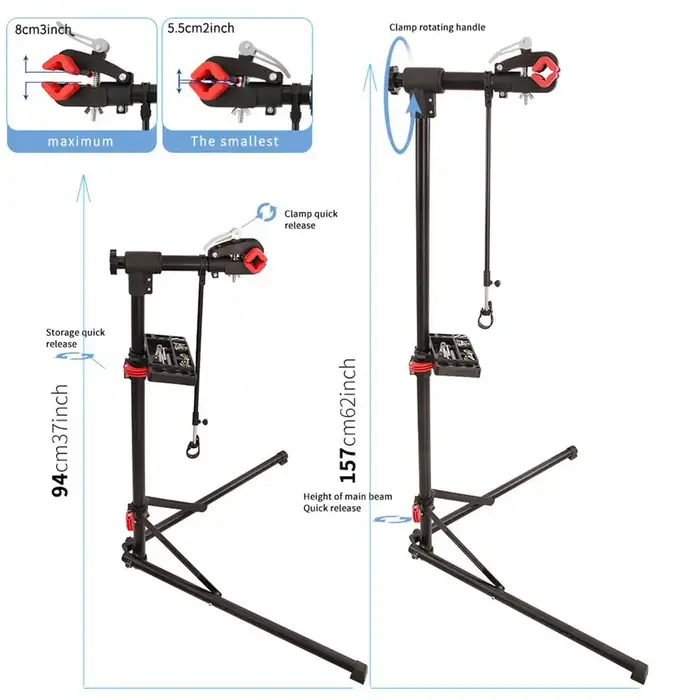 Support de réparation et de rangement pour vélo, pour intérieur et extérieur, appartement, maison, garage