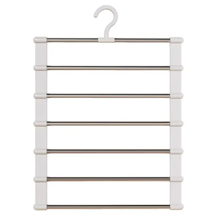 Cintre à pantalon pliable, multi-niveaux, clips antidérapants, organisateur de placard gain de place