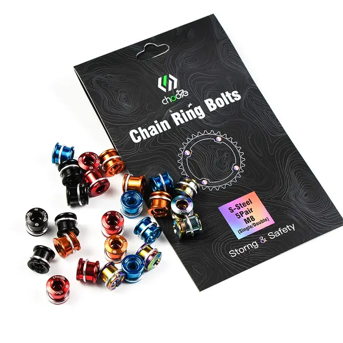 Chooee boulons de roue de chaîne en acier-Kit de 5 pièces pour vtt/vélo de route simple/Double plateau