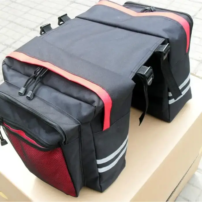 Sac de bagages pour porte-bagages arrière de vélo, double face, haute capacité, avec sac de voyage d