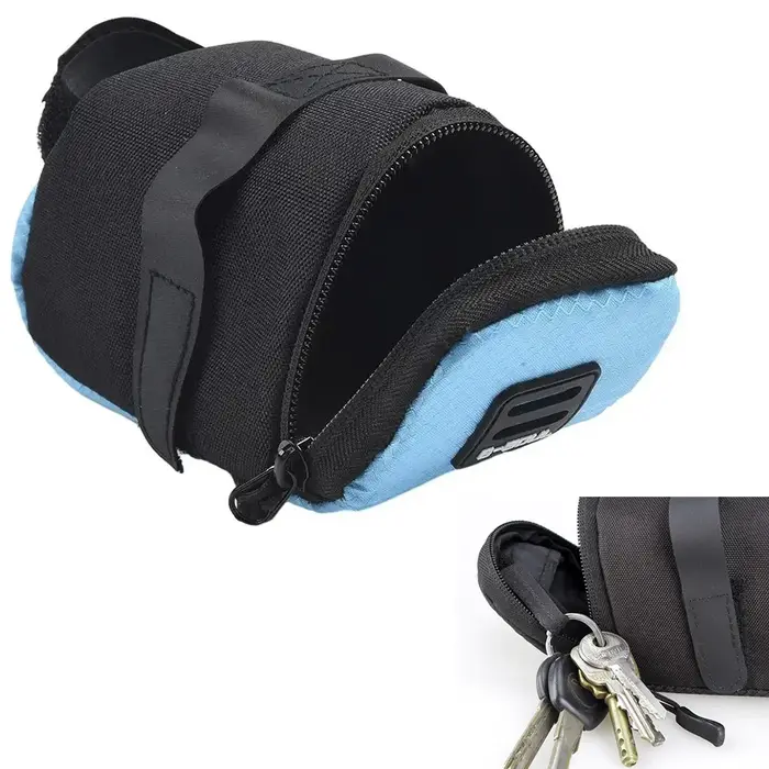 Sac de rangement de selle de vélo Portable sous le siège, pochette arrière de siège de vélo vtt, sac de tige de selle 15x7x7cm, accessoires noir rouge bleu