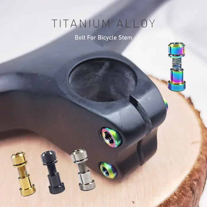 Boulons de tige de guidon de vélo en alliage de titane TC4 M5x18mm avec rondelle pour vélo de route et VTT style noir argent or multicolore
