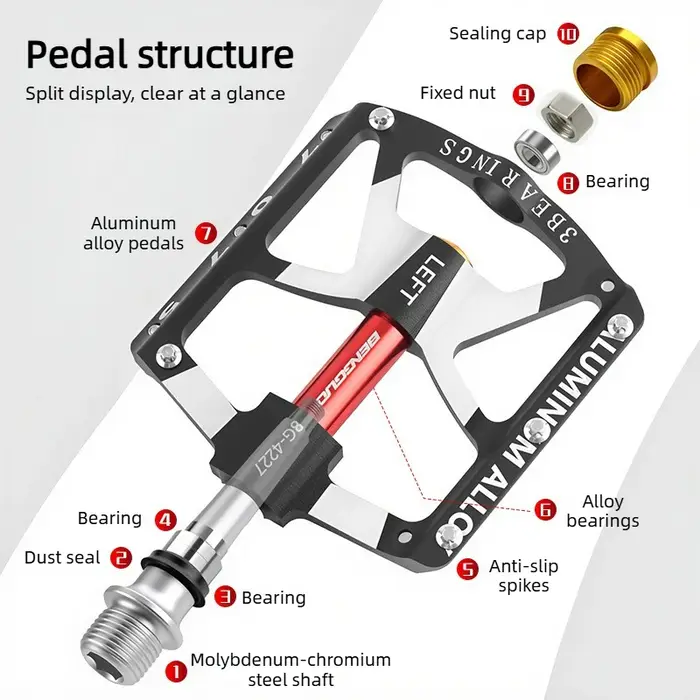 Pédales de vélo à triple roulement