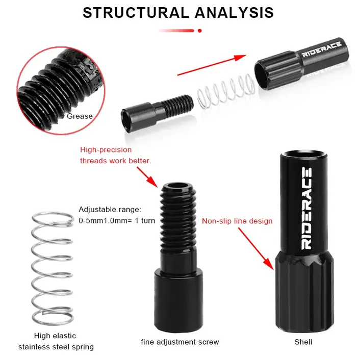 Adaptateur de réglage de câble en ligne pour vélo, 2 pièces, boulon de vis de réglage, câble de frei