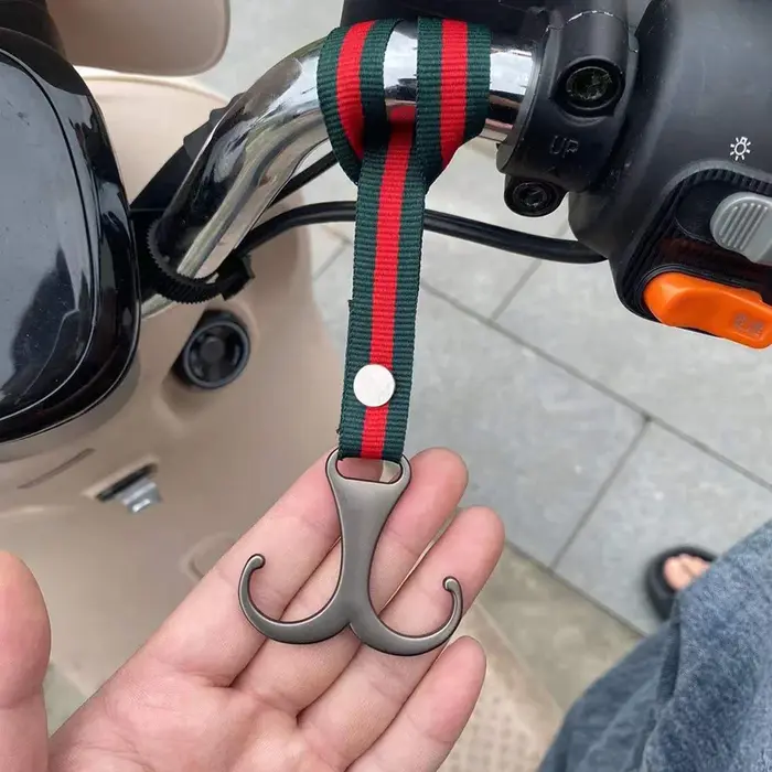 Barre à main pour moto et vélo électrique, avec Double crochets, crochet de rangement pour casque, sac à bagages, support de suspension