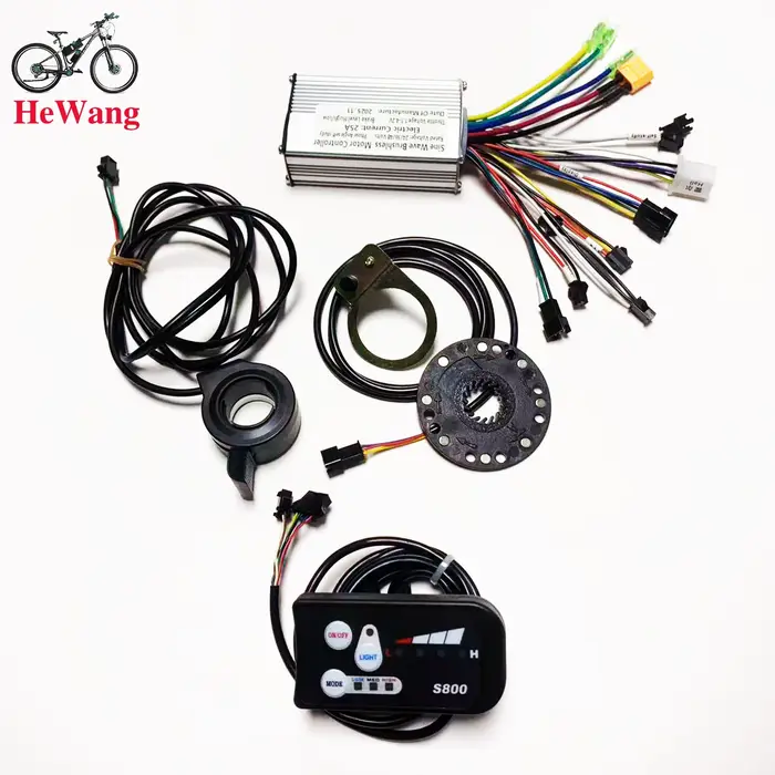 Kit de vélo électrique 24V/36V/48V: contrôleur d'onde sinusoïdale 25A avec instrument LED S800