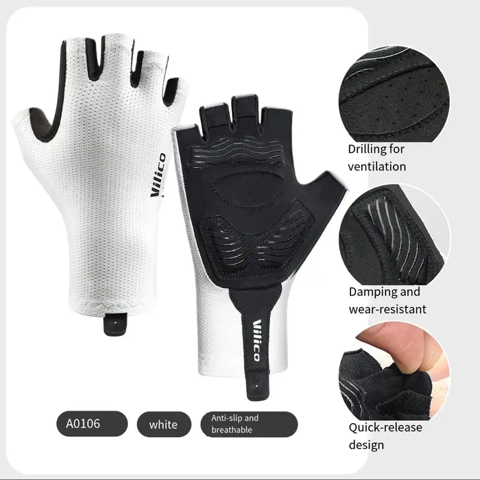 Gants d'équitation demi-doigt pour cyclisme en plein air, A0106, avec absorption des chocs, durabili