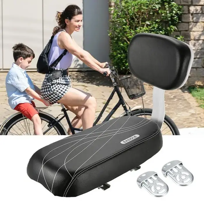 Siège arrière de vélo en cuir PU résistant à l'eau