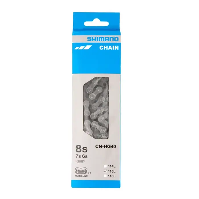 Chaîne SHIMANO CN HG40 6/7/8 vitesses 116 maillons pour vélo de route