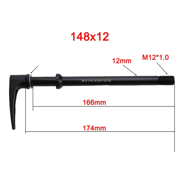 Levier d'essieu traversant pour vélo BMC CUBE en alliage d'aluminium noir pour Boost 1X100/142/148x12mm