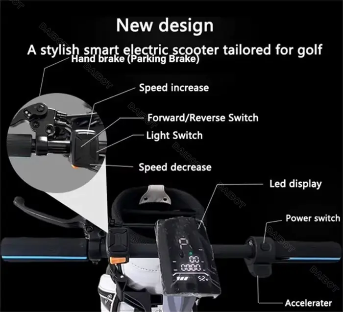 Trottinette électrique puissante et solide amovible avec chariot de Golf 4 roues Scooters électriques Scooter de mobilité de voyage tout Terrain