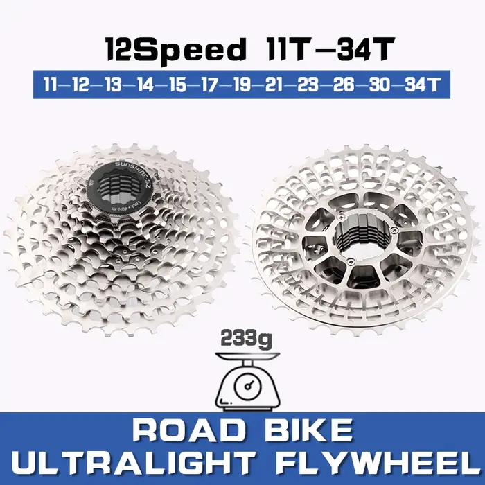 SUNSHINE – Cassette ultralégère à 12 vitesses pour vélo de route