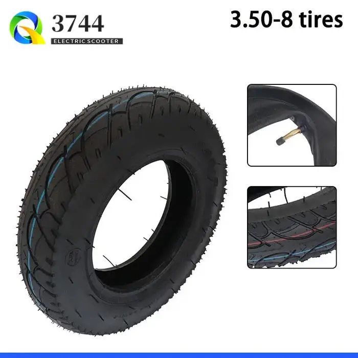 Pneu de route 3.50-8 avec chambre à air à valve courbée pour Z50 R J Mini Dirt Bike