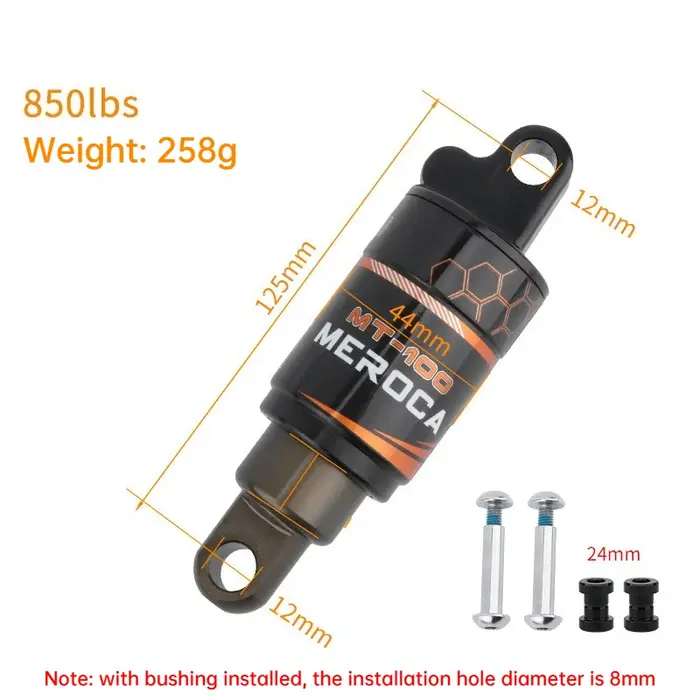 Amortisseur arrière de ressort d'huile de vélo pour VTT Suspension arrière vtt 125 150 165 190mm amo