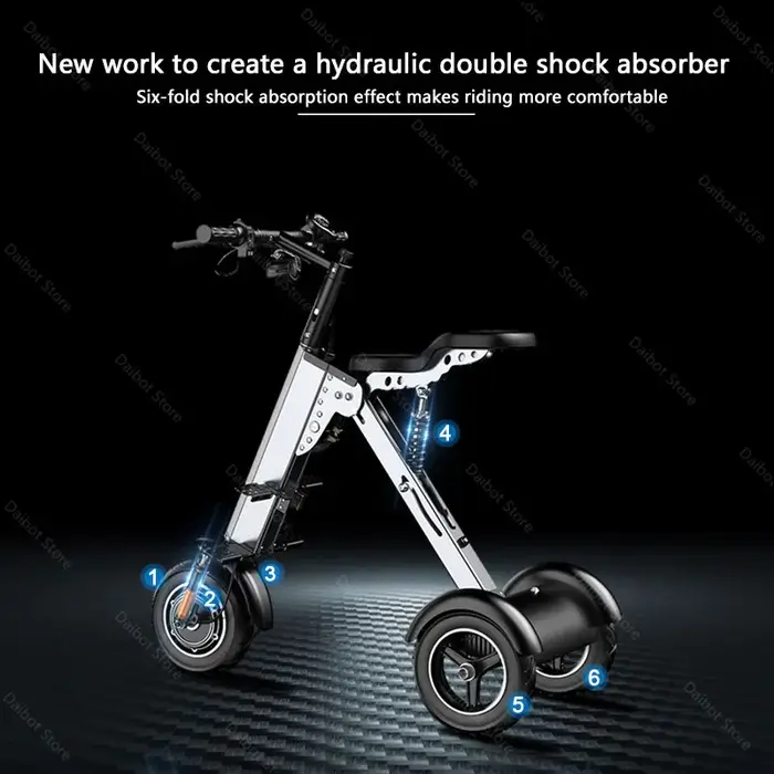 Mini Tricycle Électrique Pliable en Alliage d'Aluminium pour Adulte et Enfant
