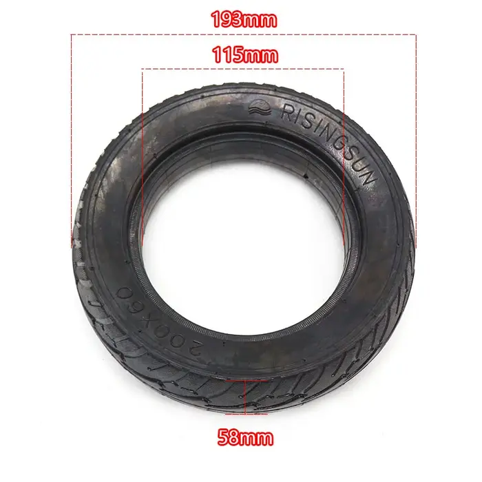 Pneus solides de 8 pouces 200x60 pour trottinette électrique