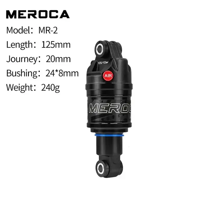 MEROCA amortisseur arrière de vélo 125mm/150mm/165mm/190mm longueur pression d'air réglable VTT amor