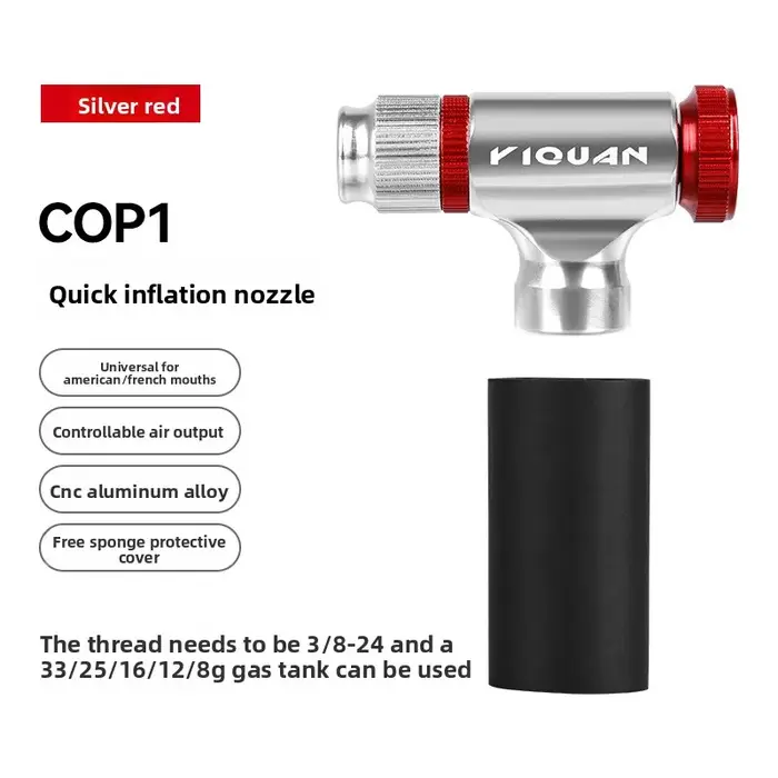Pompe à CO2 pour vélo, gonfleur de Tube de pneu en aluminium, Mini pompe à main, filetage de vis 3/8