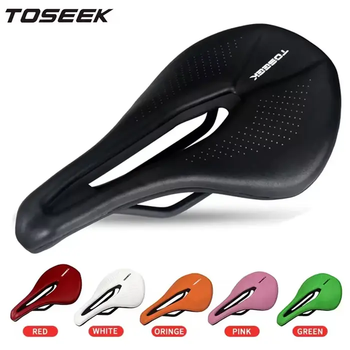 Selle de vélo VTT TOSEEK TS60 confortable avec rembourrage EVA et cuir microfibre pour homme sport urbain et montagne