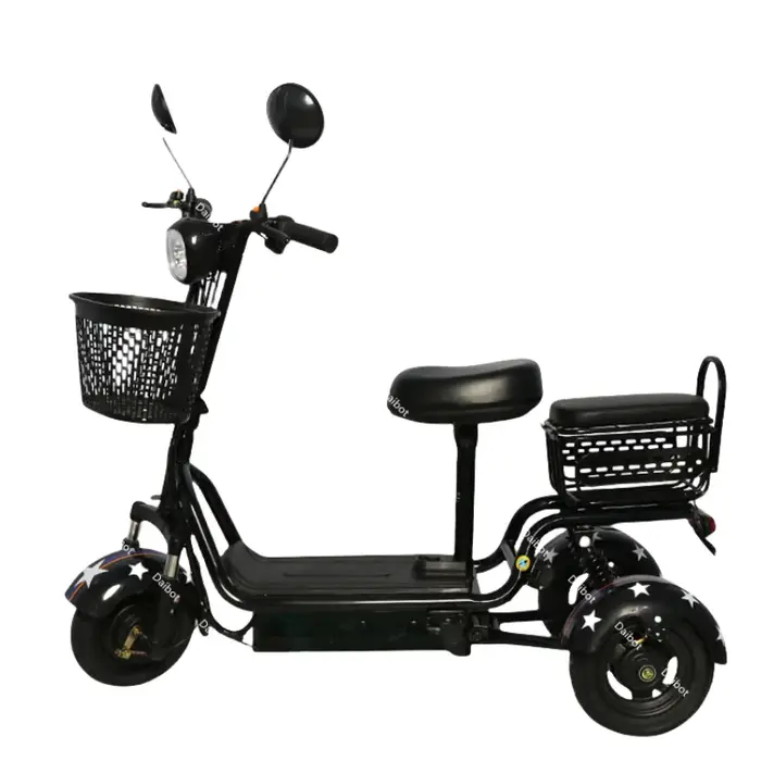 Scooter électrique à 3 roues Mini 2026 pour adultes et femmes, 350W 48V, jaune, tricycle électrique 