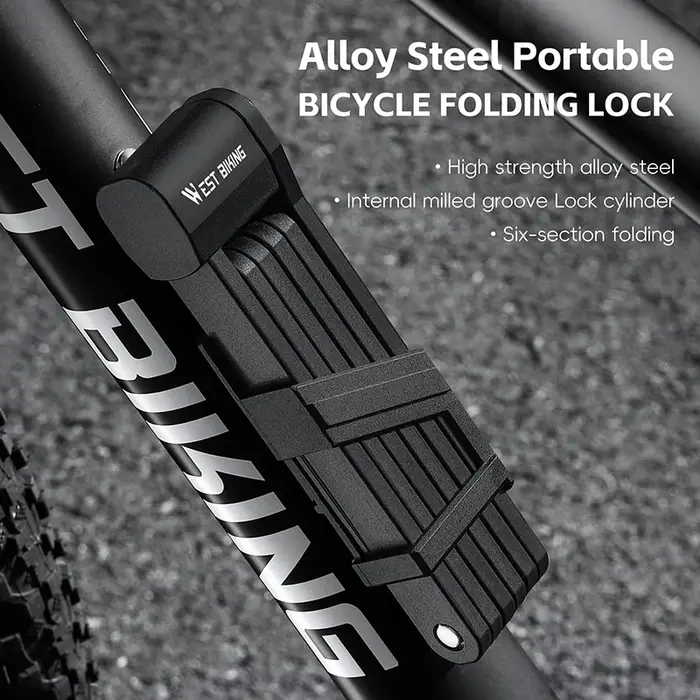 WEST BIKING-Serrure antivol pliable pour vélo de route et VTT