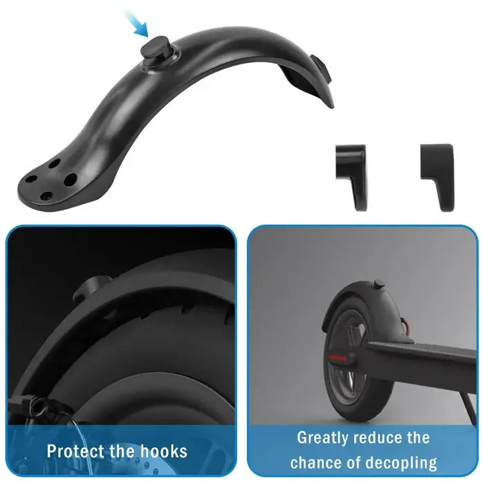 Support de garde-boue arrière pour Scooter électrique, feu arrière pour 4 vis, jeu de capuchons en caoutchouc pour 4 trous, accessoires de garde-boue pour Scooter électrique