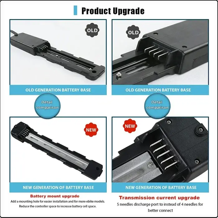 Batterie de vélo électrique 72V 3000W E bike tube inférieur 36v 48v 52v