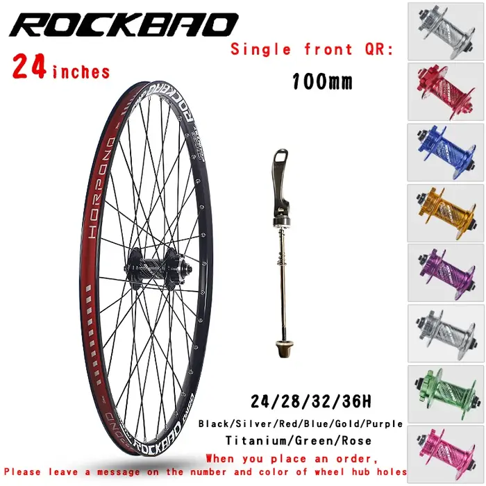 ROCKBAO VTT roues 24/26/27.5/29 pouces frein à disque 4 roulements 7-12 vitesses dégagement rapide 2
