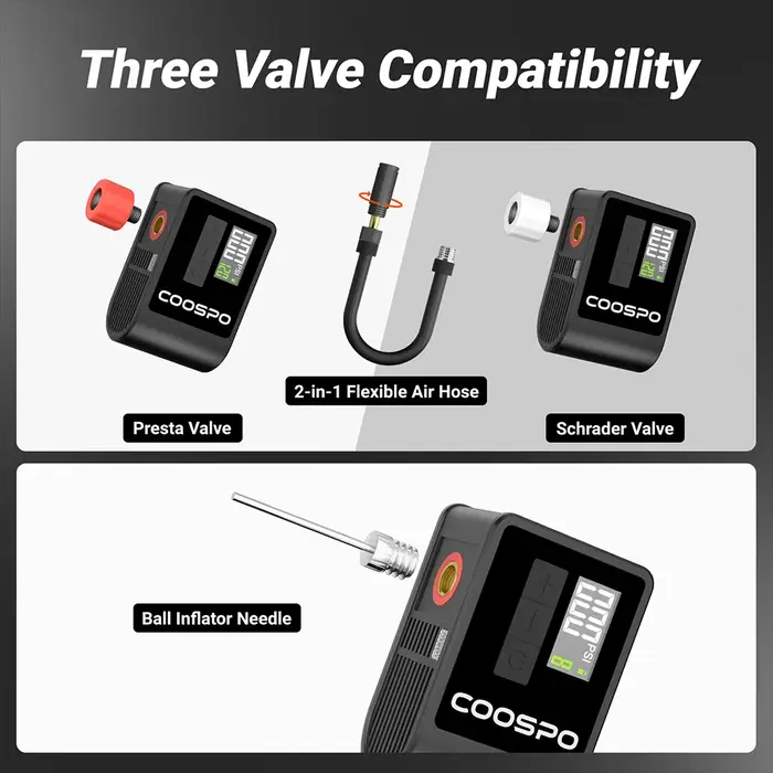 COOSPO Mini pompe à Air électrique gonfleur numérique Portable 120PSI 500mAh vtt accessoires de vélo de route