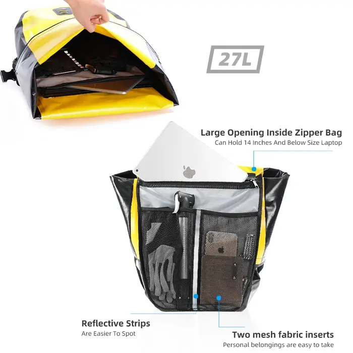 Bal inowalk-Sac de siège arrière de vélo, sacoche de vélo de voyage étanche, coffre de siège arrière T1, sacoches de vélo, 27L, 1PC
