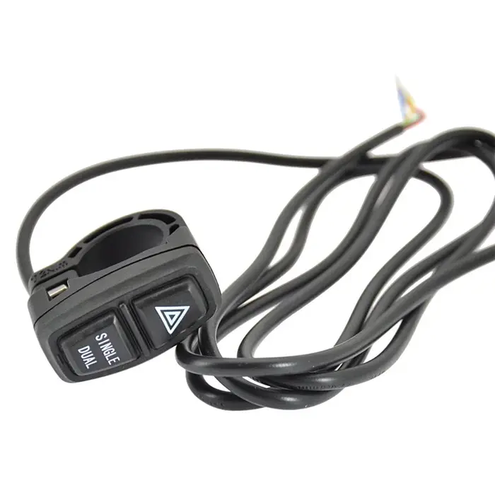 Vélo électrique simple double indicateur de danger interrupteur Double bouton de verrouillage pièces