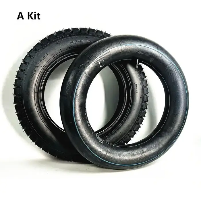 Kit de pneus de vélo électrique 16x4.0 et chambre à air en caoutchouc butyle 4.00-12, robuste, pour 