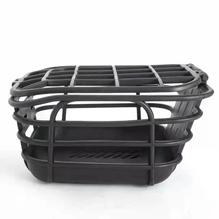 Panier de vélo anti-extrusion noir ; Grande capacité ; Conception avant amovible ; Convient aux vélos électriques