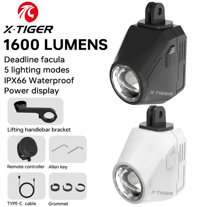X-TIGER vélo lumière 1600 Lumens haute luminosité IP66 étanche vélo phare TYPE-C vtt route cyclisme 