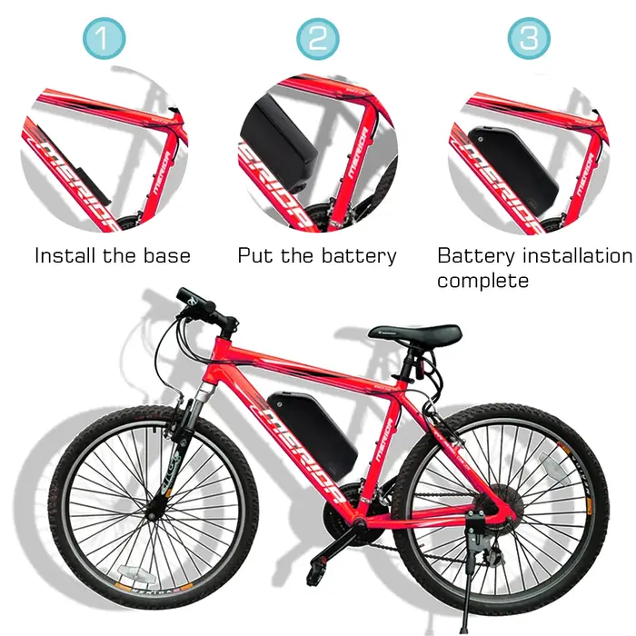 Batterie de Vélo Électrique 21700 Downtube Polly 72V 60V 52V 48V 24Ah 36V 30Ah 25Ah 15Ah pour Moteur 2000W 1500W 1000W 750W 350W