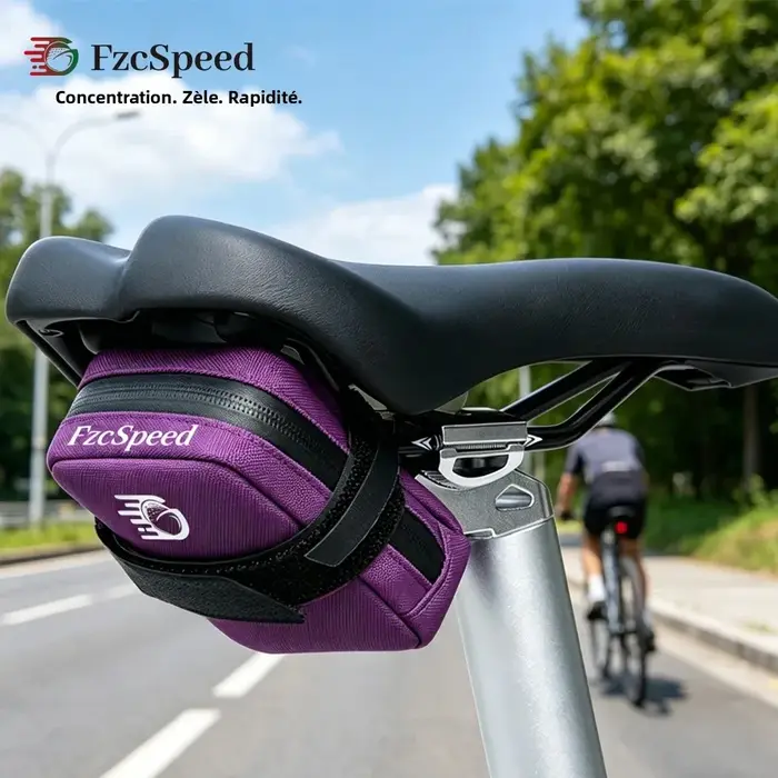 Sacoche de selle de vélo en polyester et PU compacte pour VTT et cyclisme urbain avec fixation universelle pour petits objets