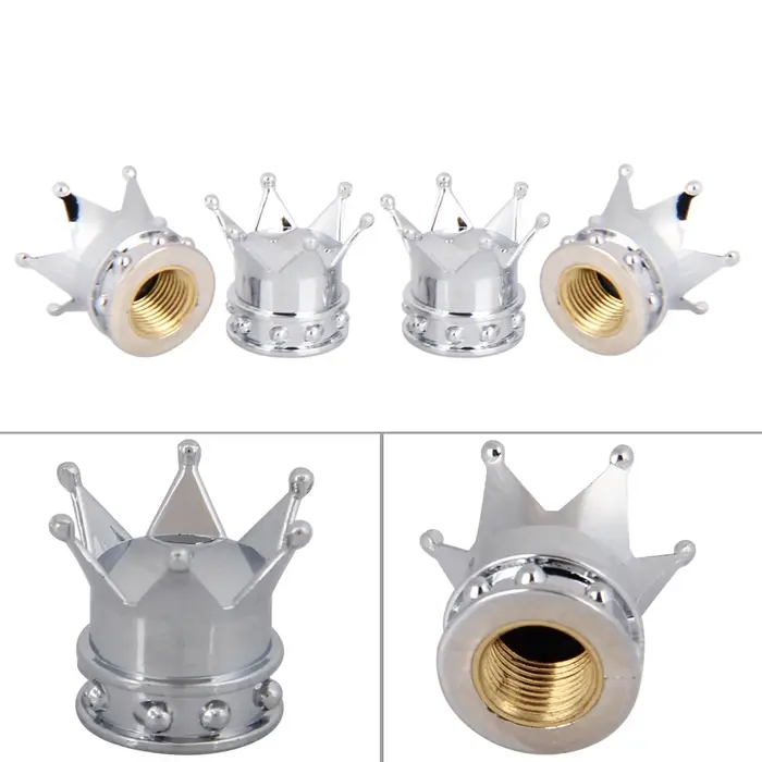 2/4 pcs/lot bouchons de Valve de pneu de vélo universel anti-poussière couronne d'or tige de roue de