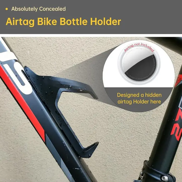 Support de vélo Airtag caché sur porte-bouteille d'eau