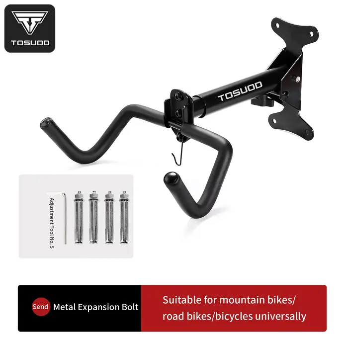 TOSUOD support mural de vélo réglable en acier au carbone