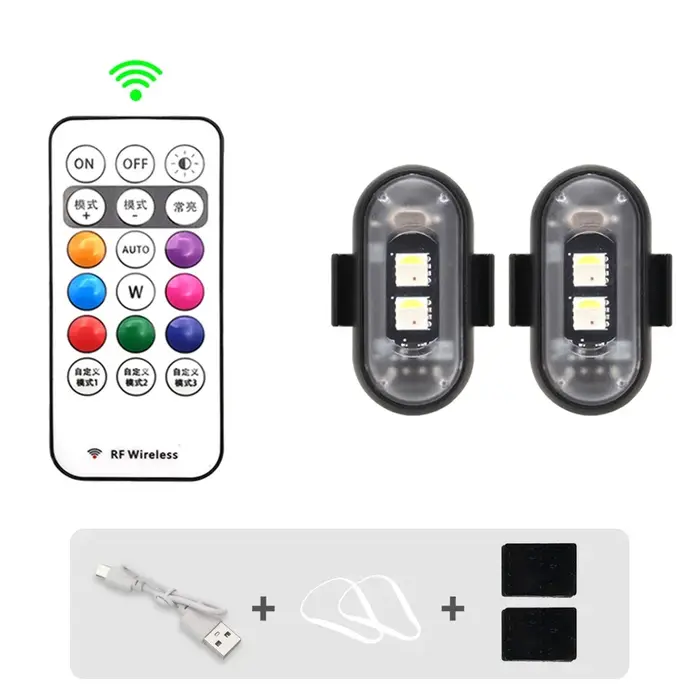 Lumières stroboscopiques Led pour Scooter et vélo, Position de Flash sans fil, avion, hélicoptère, feux d'avertissement, accessoires