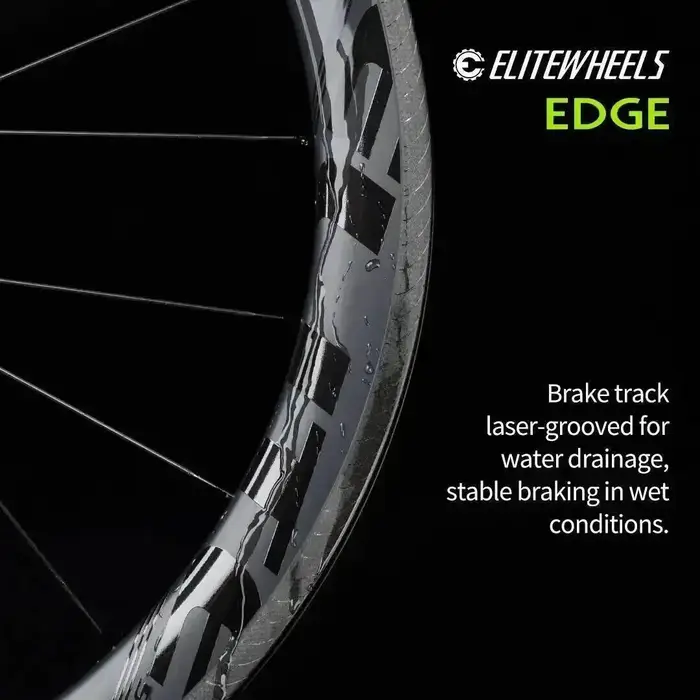 ELITEWHEELS EDGE – paire de roues ultralégères en carbone 1291g pour vélos de route, frein de jante